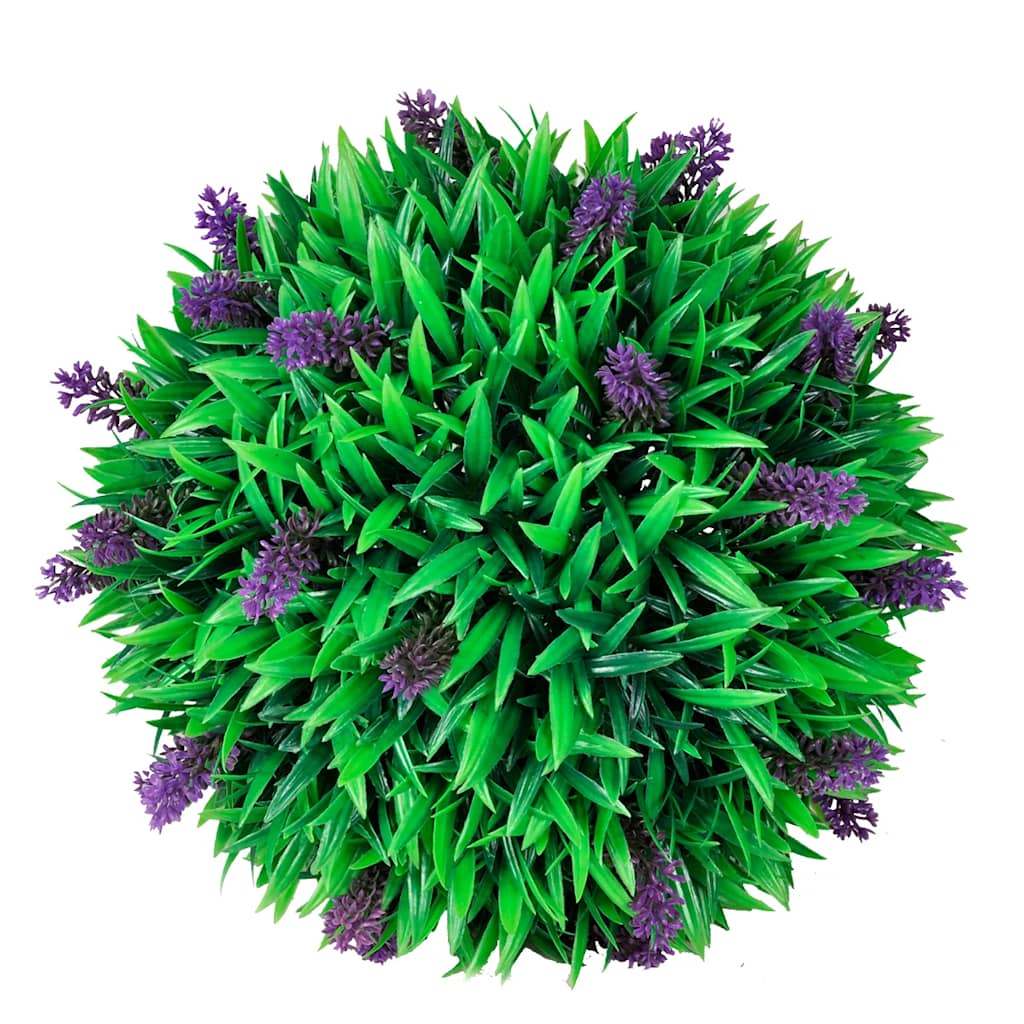 VidaXL 2-teiliges künstliches Buchsbaum-Set, kugelförmig mit Lavendel, 30 cm