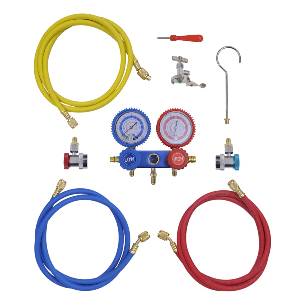 VidaXL 2-Wege-Manometer-Set im Aufbewahrungskoffer