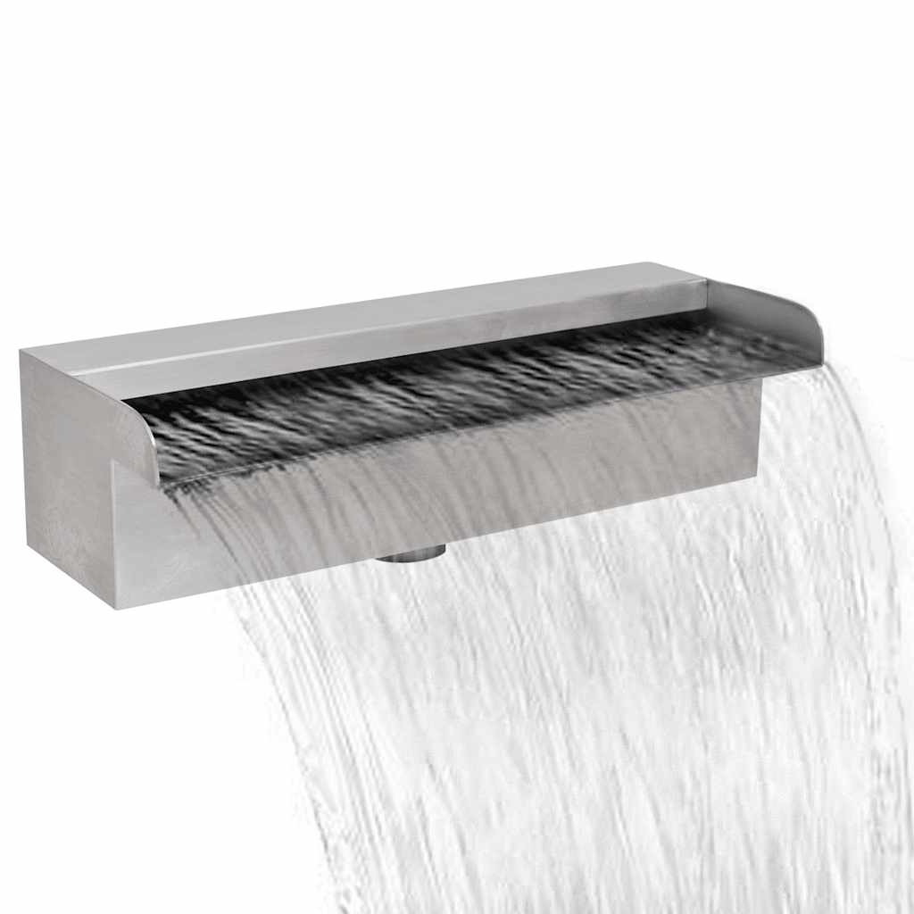 VidaXL Pool-Wasserfall, rechteckig, 30 cm, Edelstahl