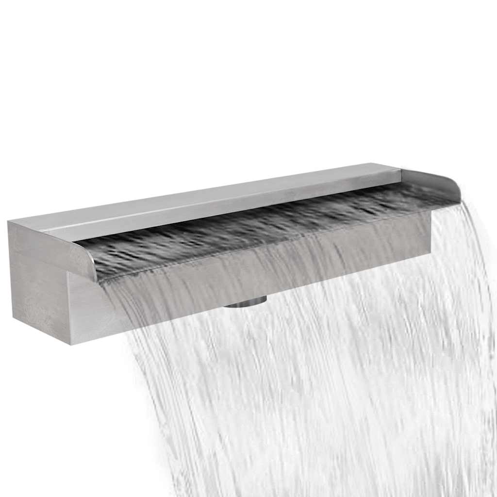 VidaXL Pool-Wasserfall, rechteckig, 45 cm, Edelstahl