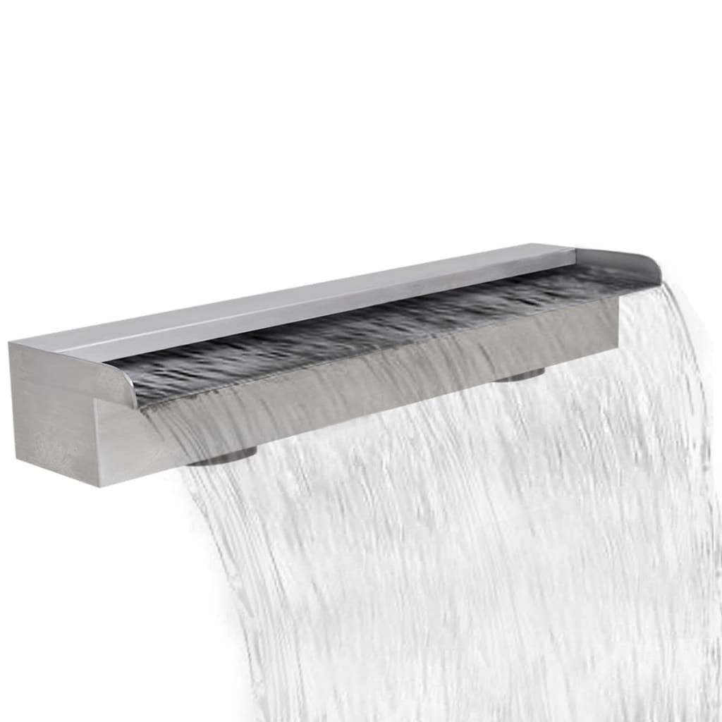 VidaXL Pool-Wasserfall, rechteckig, 60 cm, Edelstahl