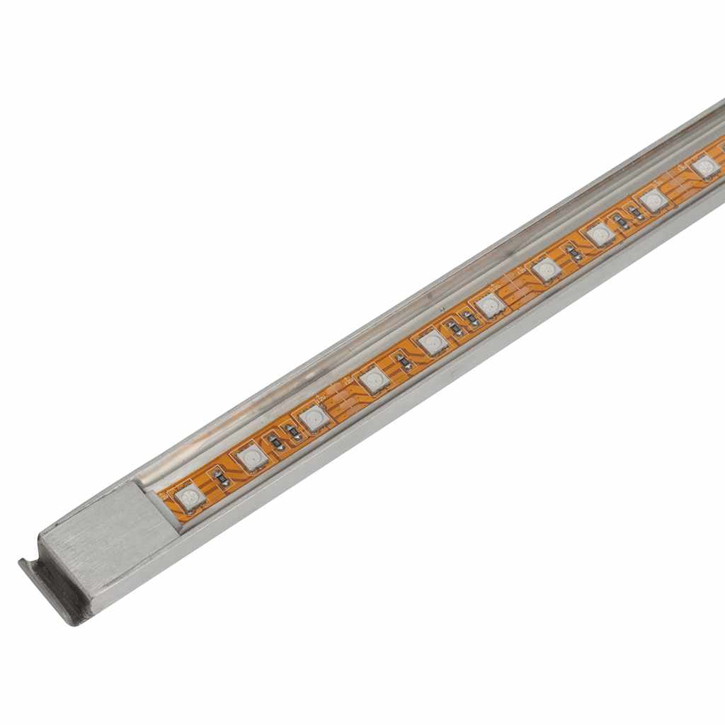 Vidaxl zwembadwaterval met led's rechthoekig 30 cm roestvrij staal