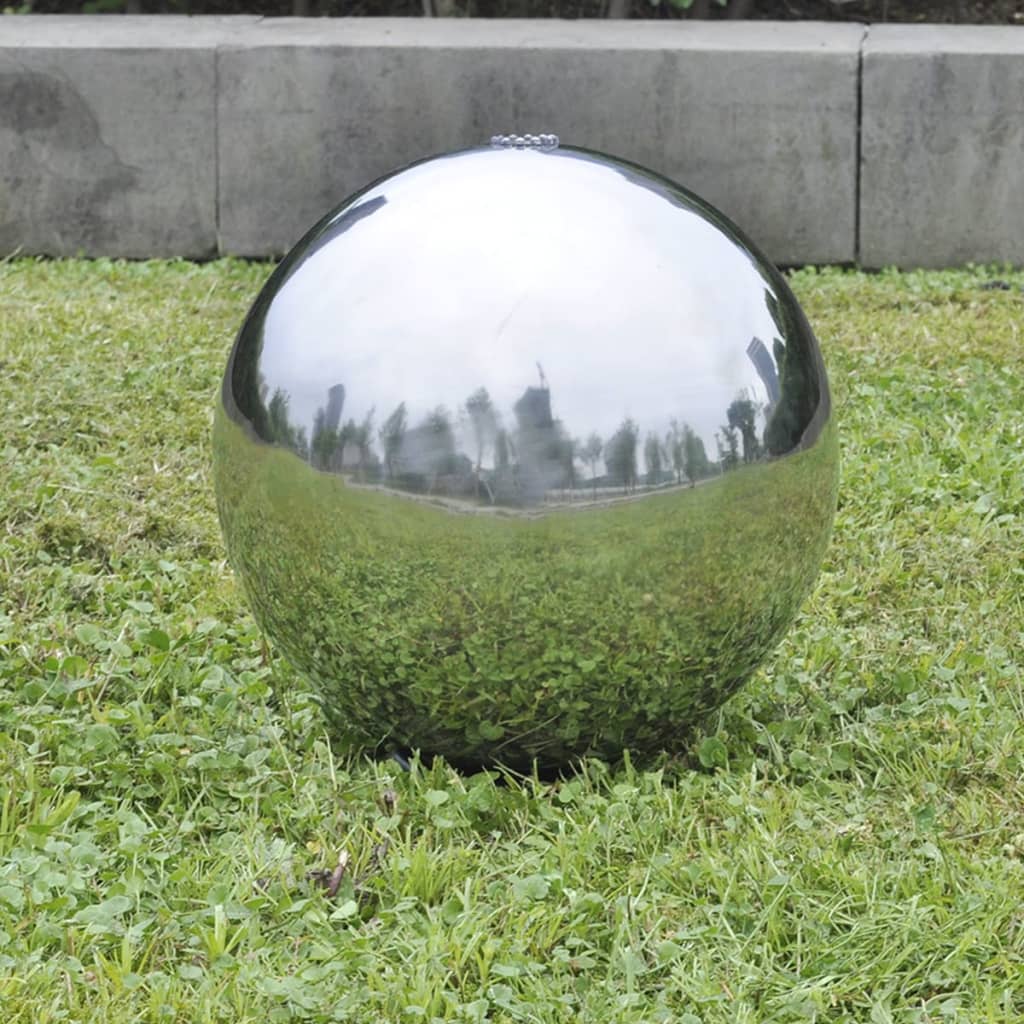 VidaXL Gartenbrunnen mit LEDs, 40 cm, Edelstahl