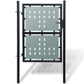 Vidaxl zwarte enkele deur schuttingpoort 100x200 cm