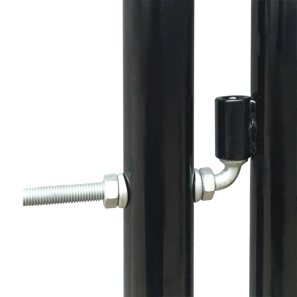 Vidaxl zwarte enkele deur schuttingpoort 100x200 cm