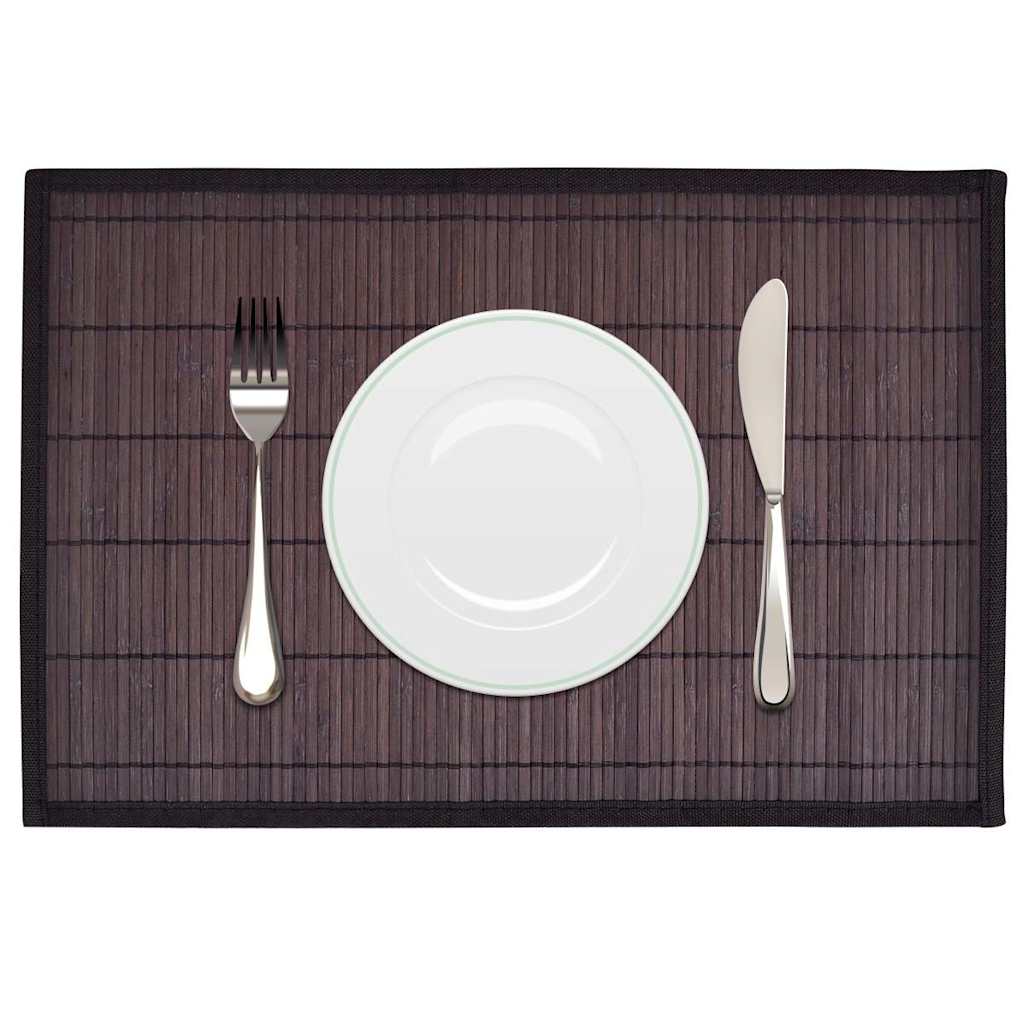 VidaXL 6 Bambus-Tischsets 30 x 45 cm dunkelbraun