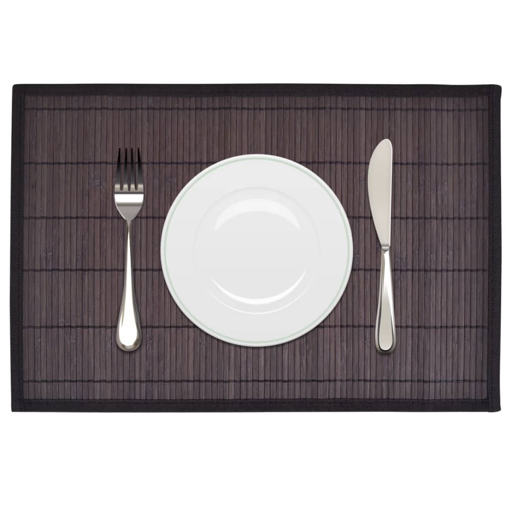 VidaXL 6 Bambus-Tischsets 30 x 45 cm dunkelbraun
