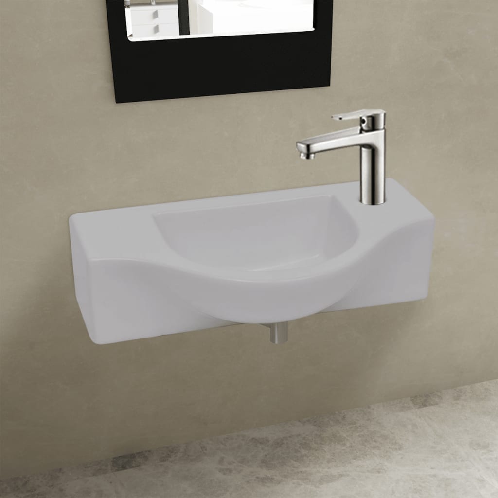 Vidaxl - Waschbecken mit weißer Keramik und Kranloch