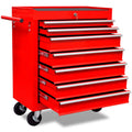 Vidaxl gereedschapswagen 7 lades rood