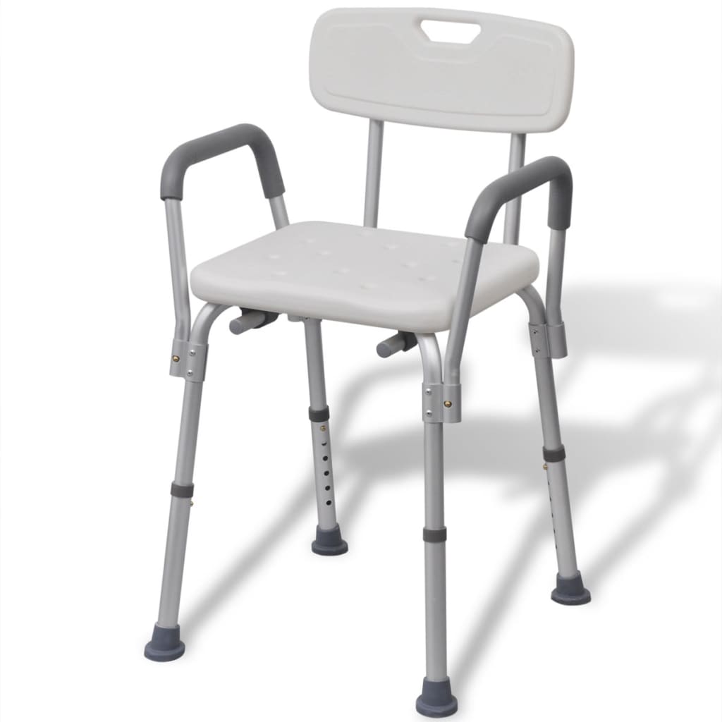 VidaXL Duschstuhl, Aluminium, Weiß