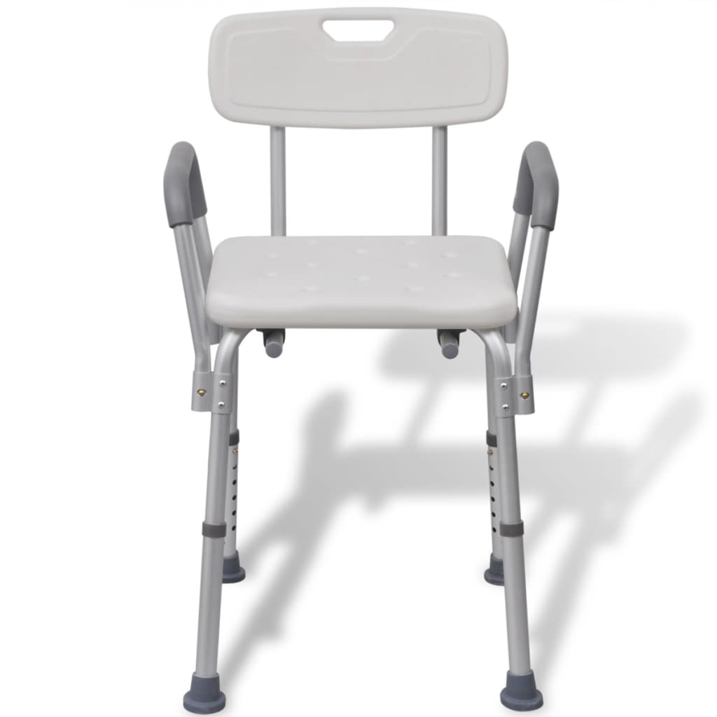 VidaXL Duschstuhl, Aluminium, Weiß