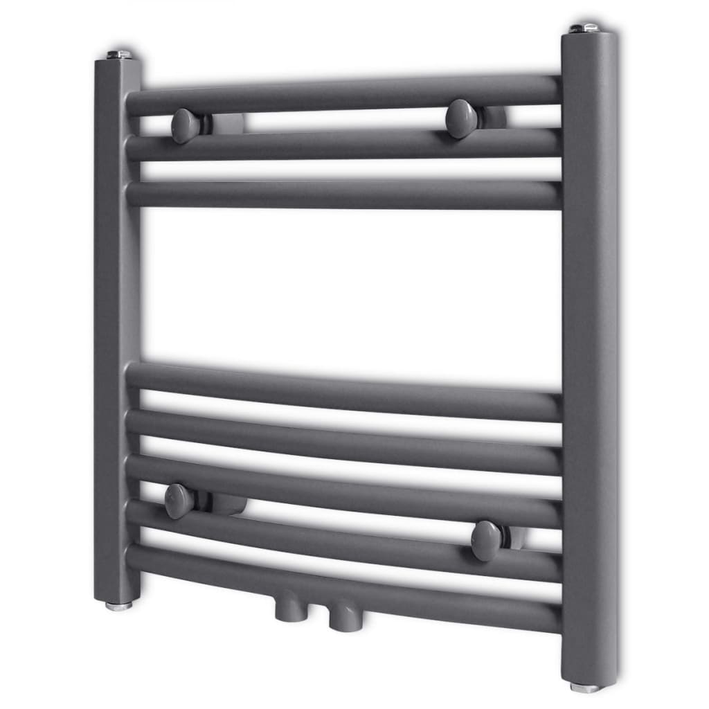 VidaXL Gebogener Handtuchhalter für Heizkörper 480x480 mm Grau
