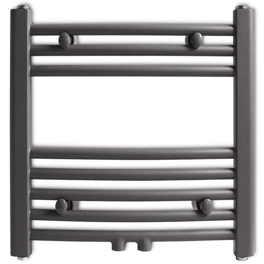 VidaXL Gebogener Handtuchhalter für Heizkörper 480x480 mm Grau