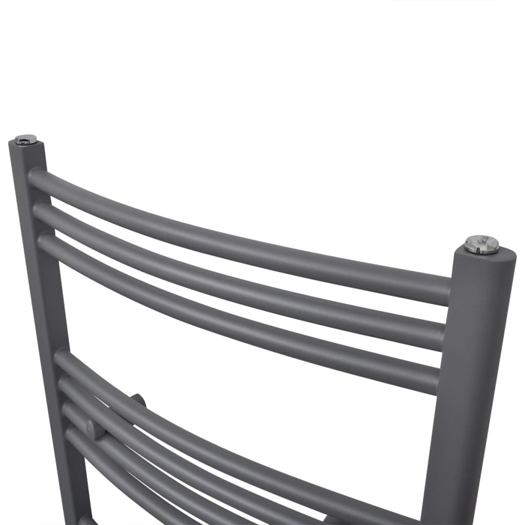 VidaXL Gebogener Handtuchhalter für Heizkörper 480x480 mm Grau