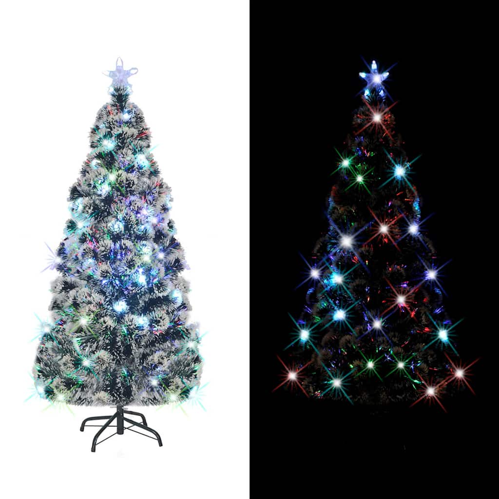 Vidaxl voorverlichte kerstboom met standaard en led 150 cm glasvezel