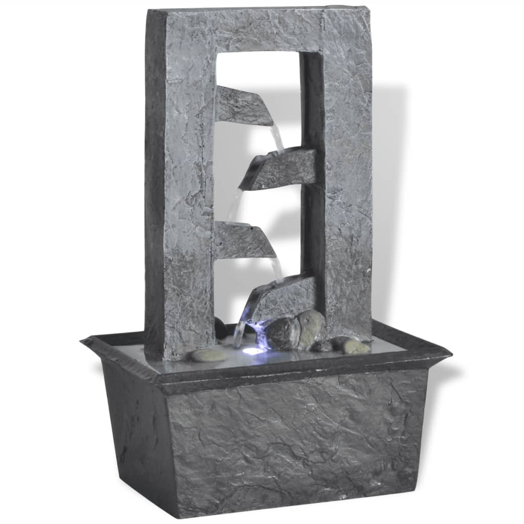 VidaXL Zimmerbrunnen mit LED-Beleuchtung, Polyresin