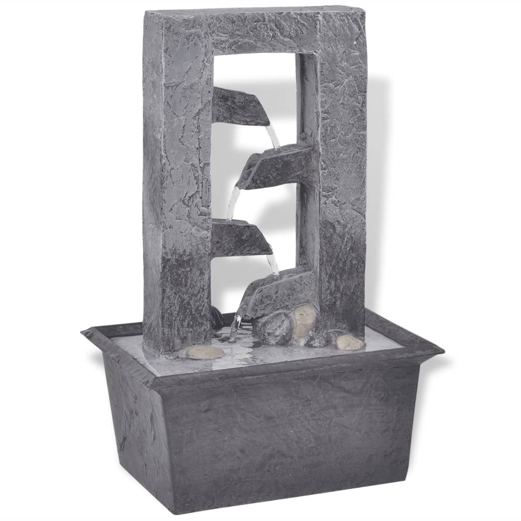 VidaXL Zimmerbrunnen mit LED-Beleuchtung, Polyresin