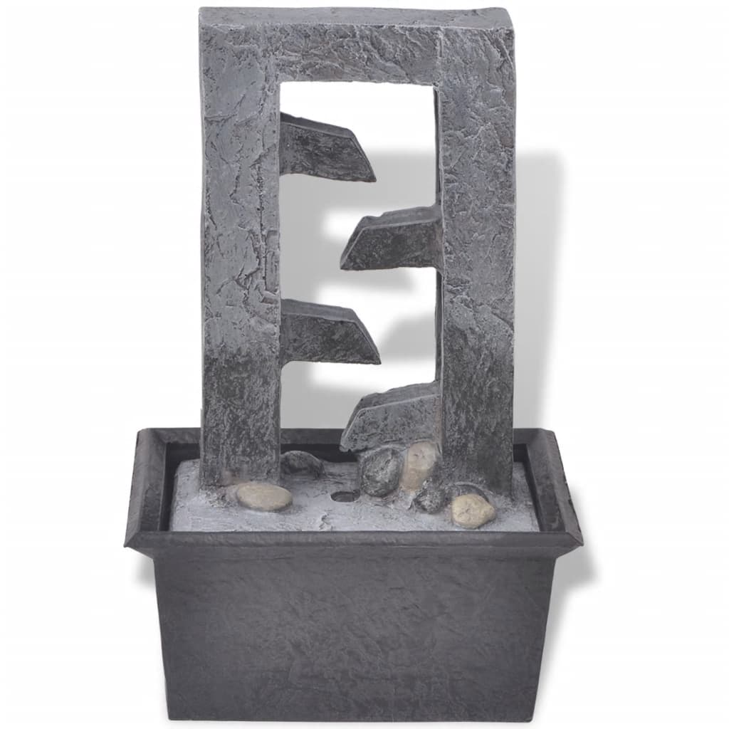 VidaXL Zimmerbrunnen mit LED-Beleuchtung, Polyresin