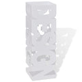 VidaXL Regenschirm- und Gehstockhalter, weiß, quadratisch, Stahl, 48,5 cm