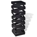 VidaXL Schirm- und Gehstockhalter, quadratisch, 48,5 cm, Stahl, Schwarz
