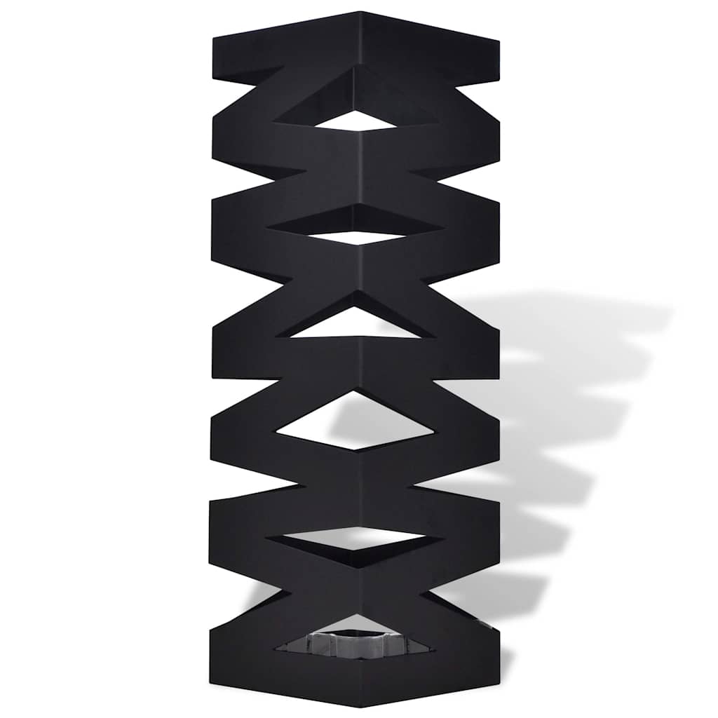 VidaXL Schirm- und Gehstockhalter, quadratisch, 48,5 cm, Stahl, Schwarz
