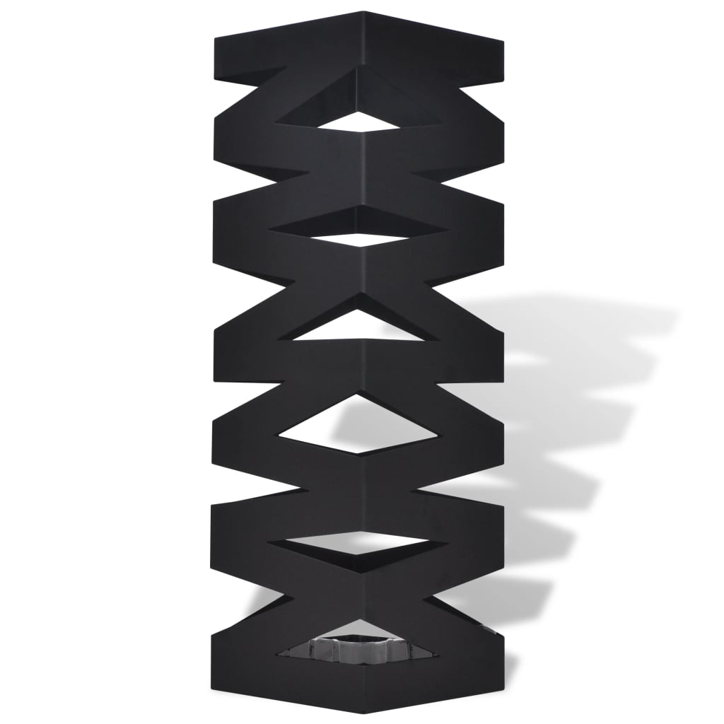 VidaXL Schirm- und Gehstockhalter, quadratisch, 48,5 cm, Stahl, Schwarz
