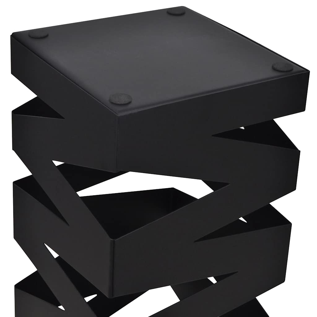 VidaXL Schirm- und Gehstockhalter, quadratisch, 48,5 cm, Stahl, Schwarz