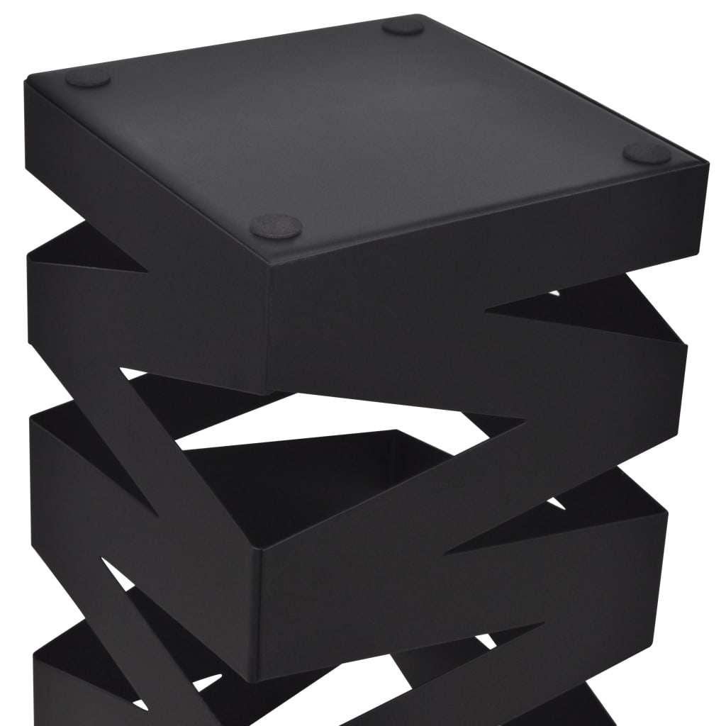 VidaXL Schirm- und Gehstockhalter, quadratisch, 48,5 cm, Stahl, Schwarz