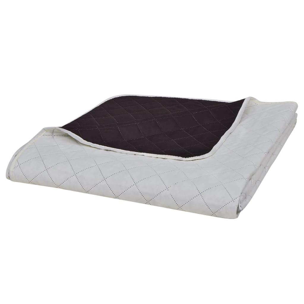 VidaXL Steppdecke, doppelseitig, 170 x 210 cm, Beigebraun