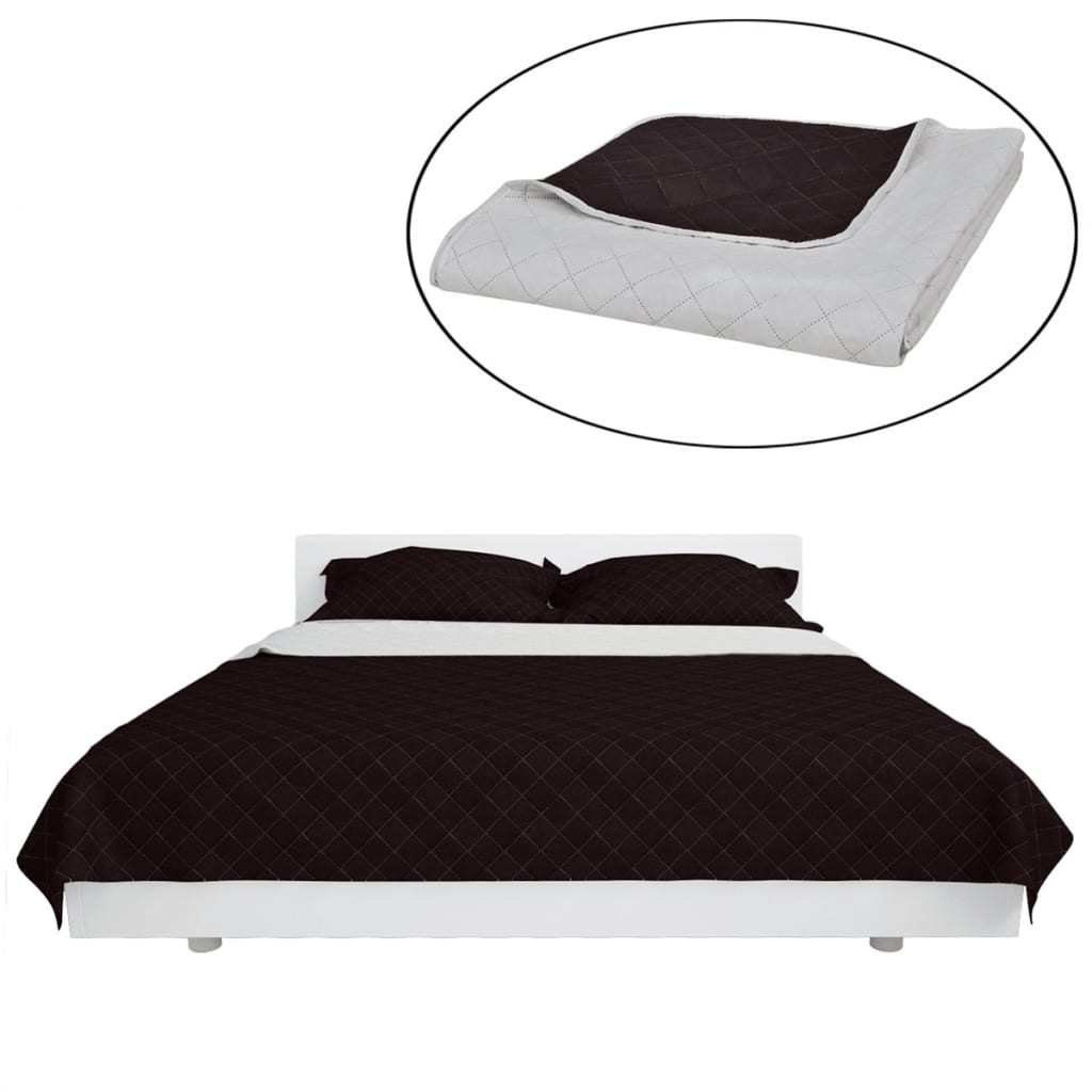 VidaXL Steppdecke, doppelseitig, 220 x 240 cm, Beigebraun
