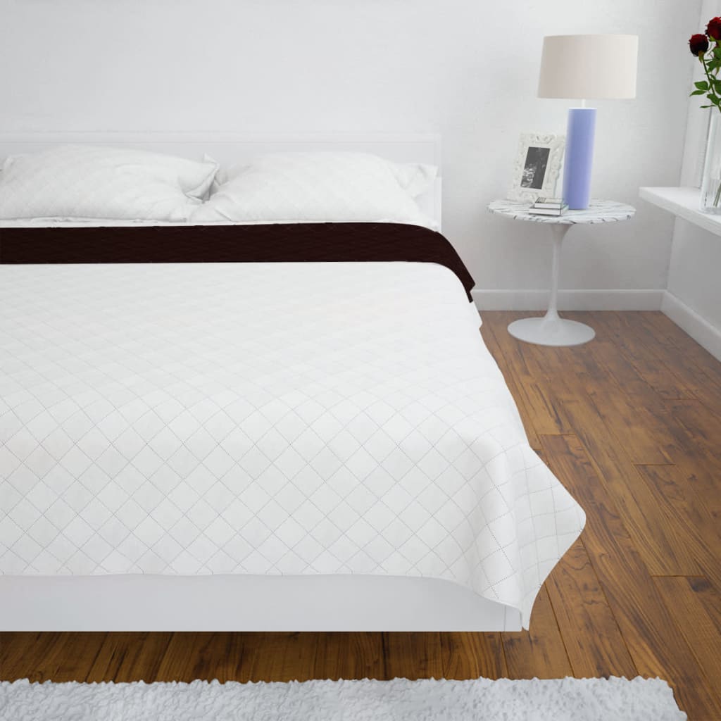 VidaXL Steppdecke, doppelseitig, 220 x 240 cm, Beigebraun