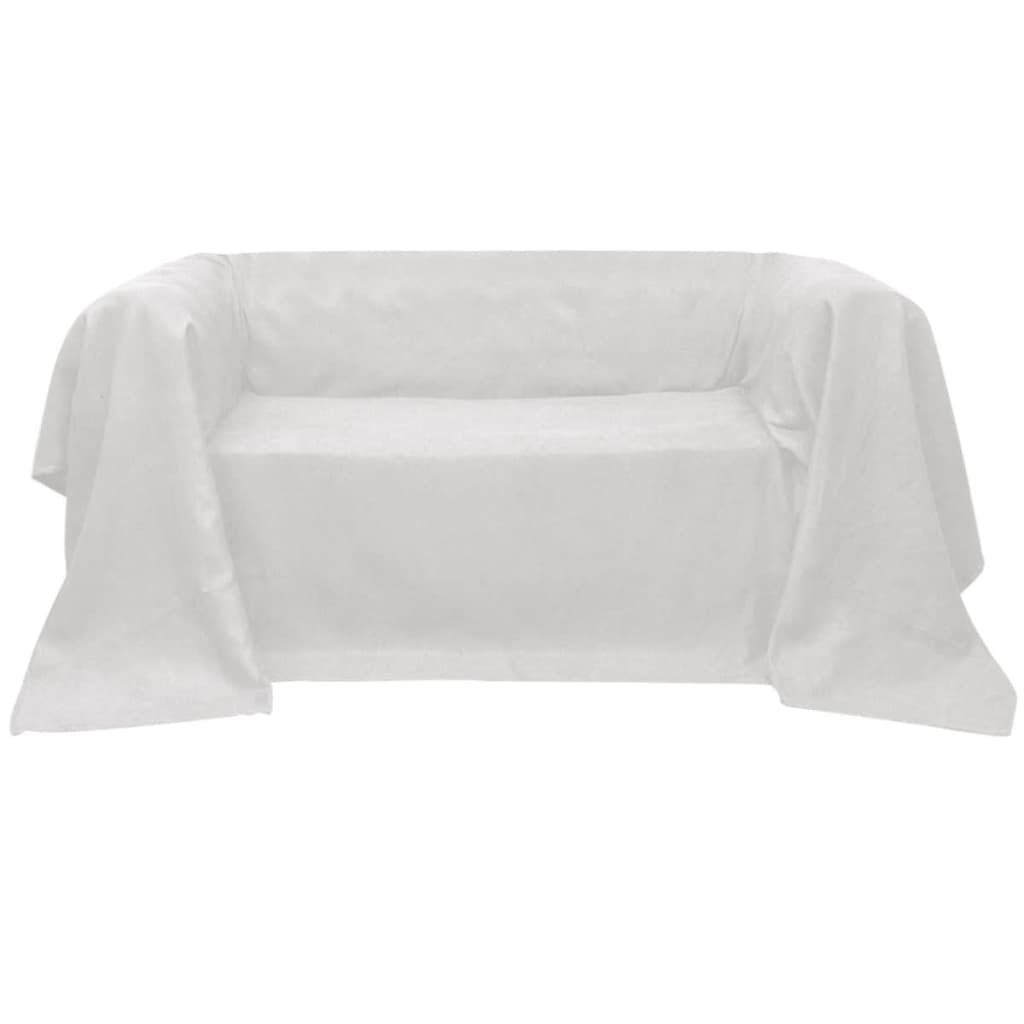 VidaXL Sofabezug aus Mikrofaser-Veloursleder, cremefarben, 140 x 210 cm