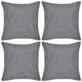 VidaXL Kissenbezüge in Leinenoptik, 40 x 40 cm, Anthrazit, 4er-Pack