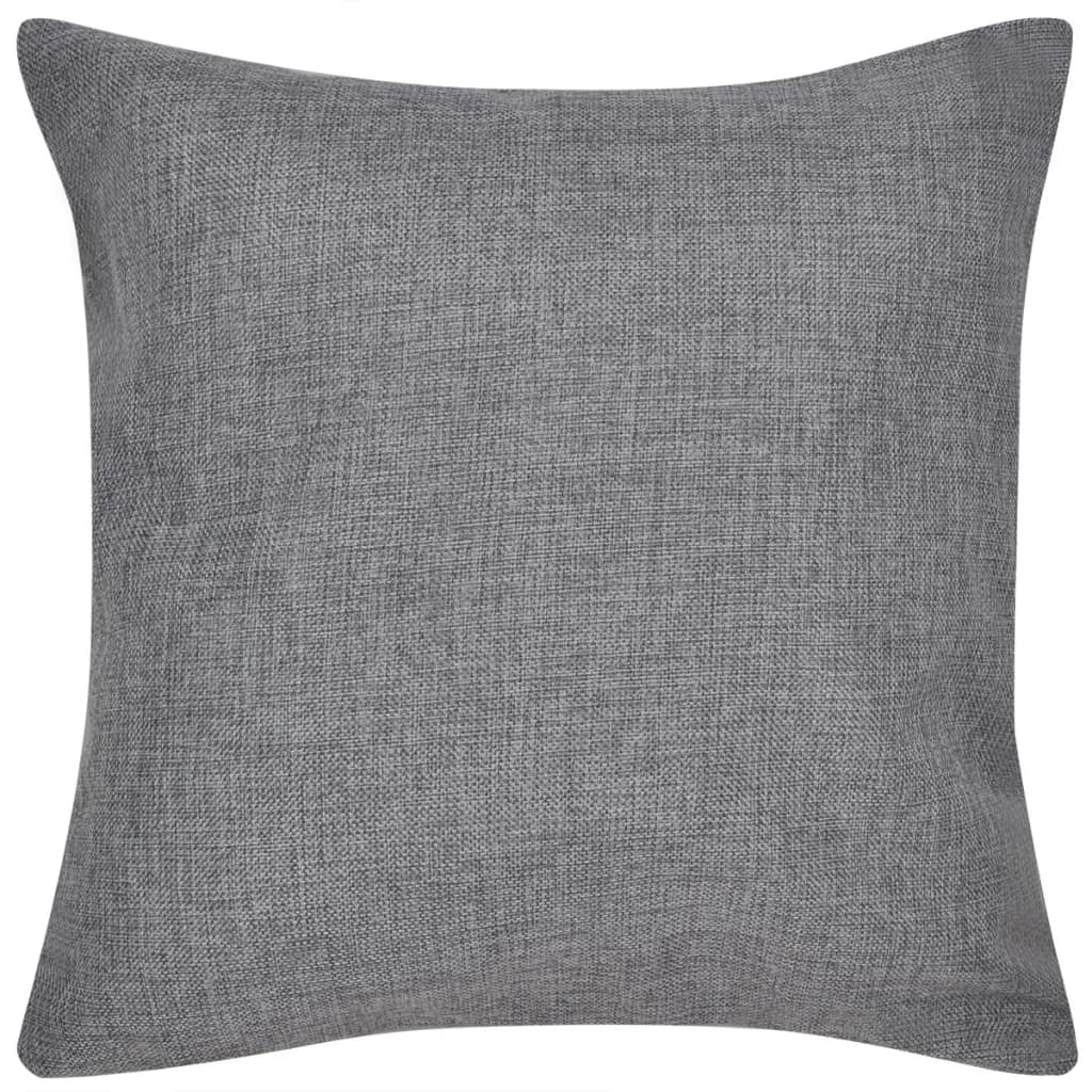 VidaXL Kissenbezüge in Leinenoptik, 40 x 40 cm, Anthrazit, 4er-Pack