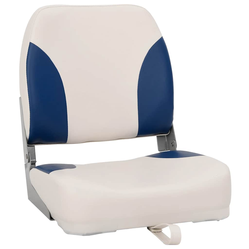 Vidaxl bootstoel 2 set met blauw-witte kussens inklapbaar