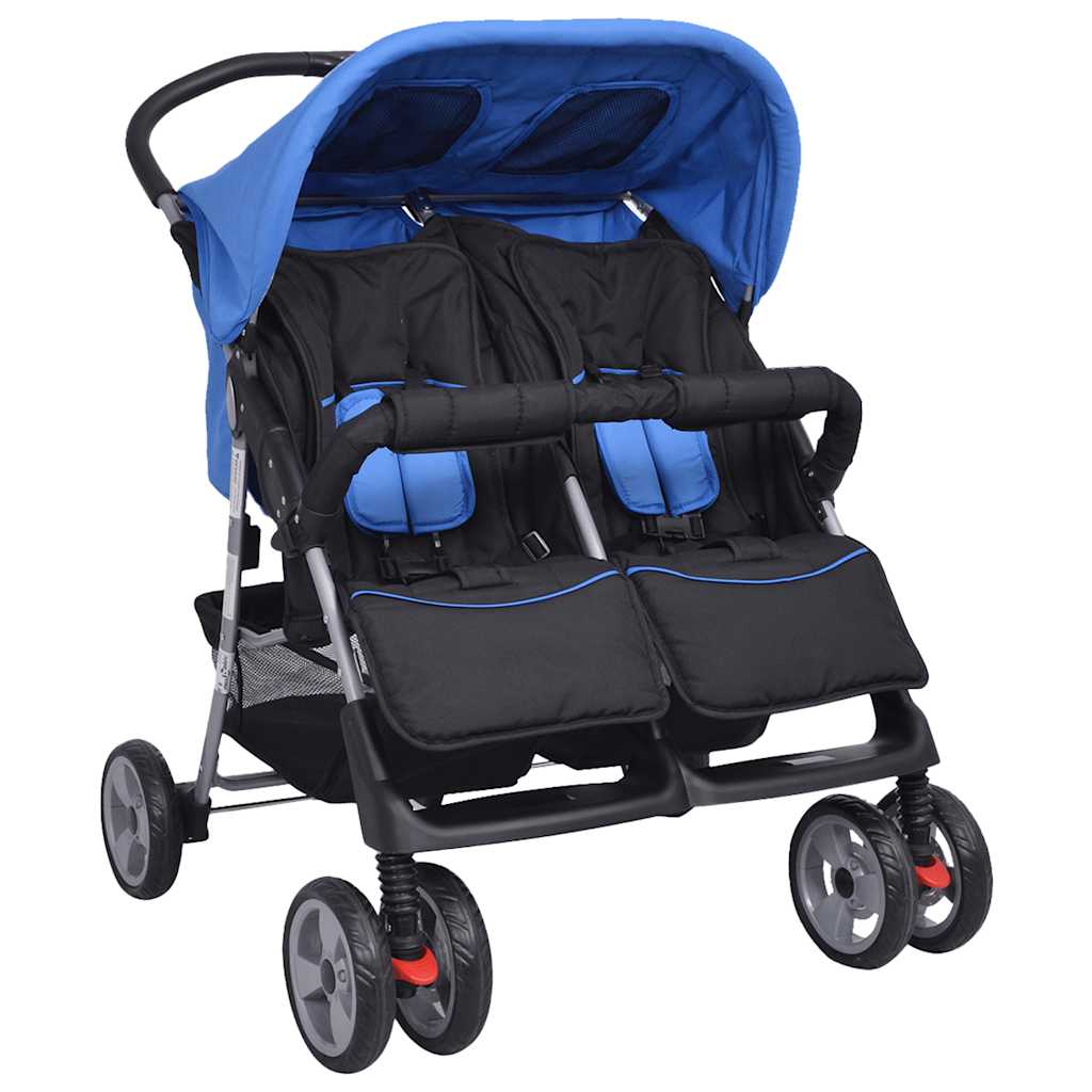 VidaXL Twin Car Stahl Rot und Schwarz