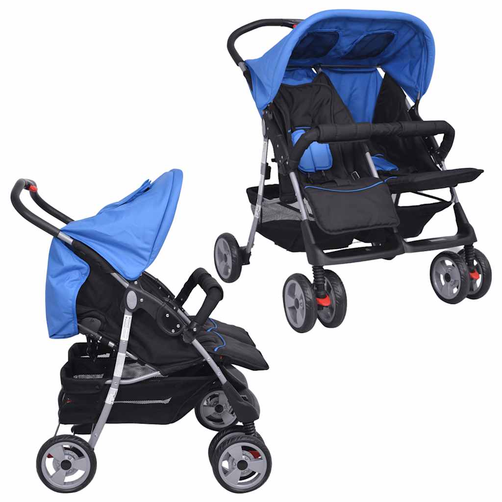 VidaXL Twin Car Stahl Rot und Schwarz