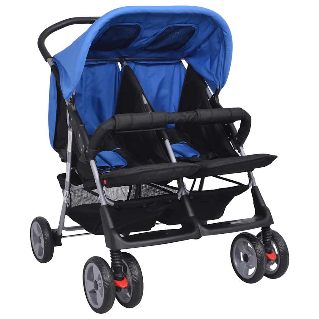 VidaXL Twin Car Stahl Rot und Schwarz