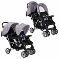 VidaXL Kinderwagen Doppelstahlgrau und Schwarz