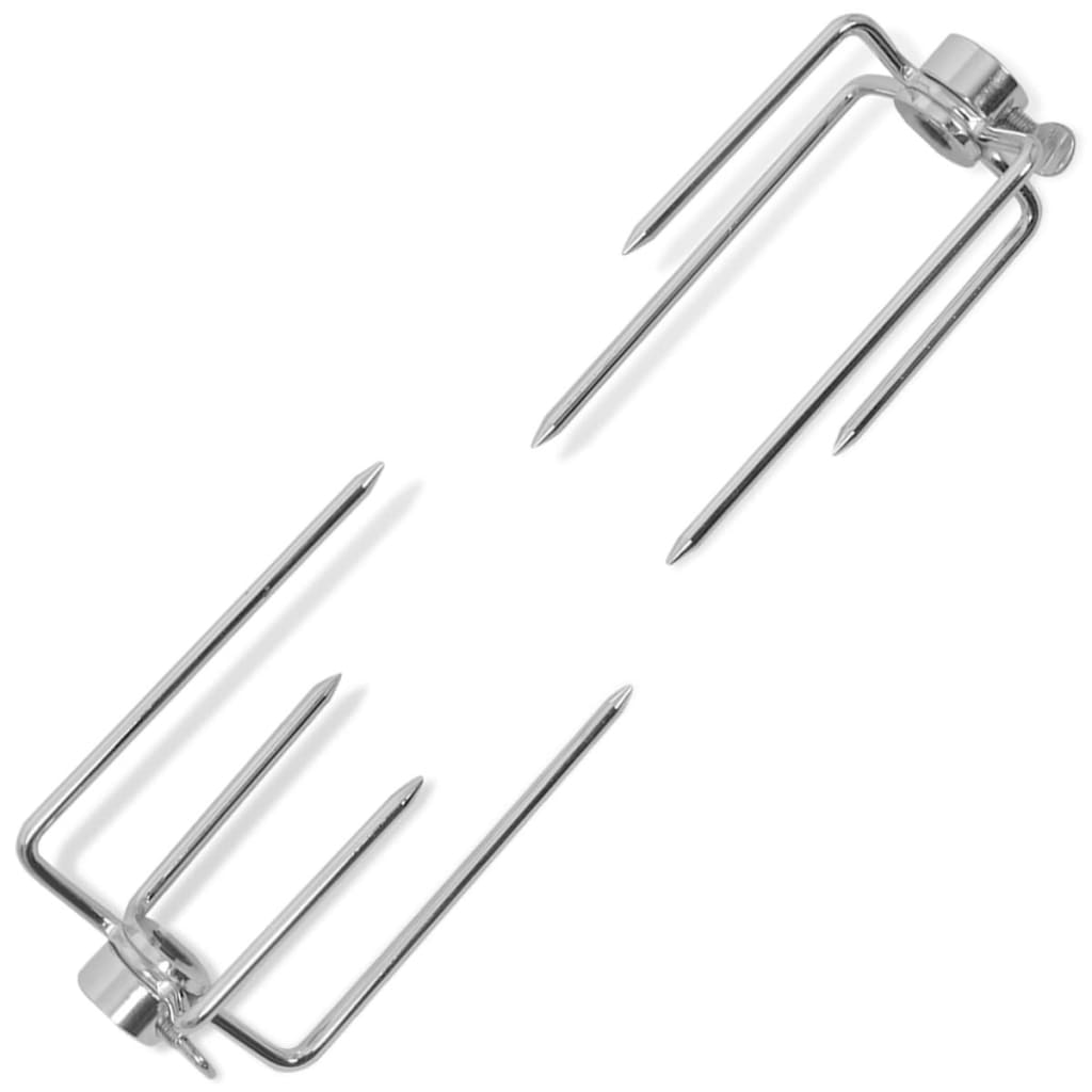 VidaXL Grillspießgabeln, 2 Stück, Stahl