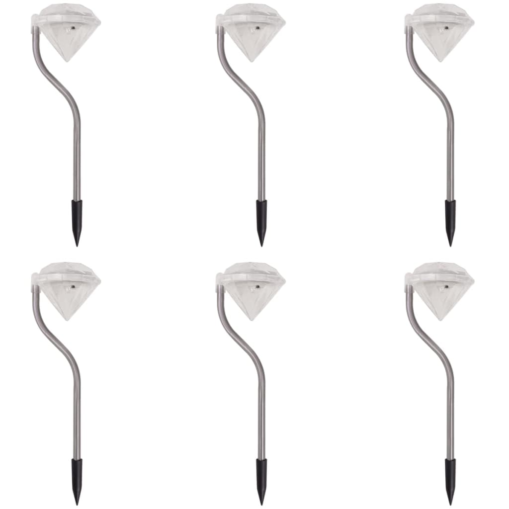 VidaXL Solarbetriebene LED-Gartenleuchte, 6 Stück, 9 x 7,8 x 29,5 cm