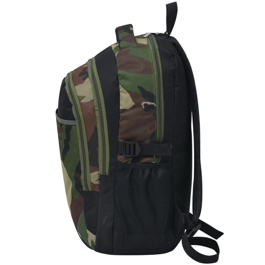 VidaXL Schulrucksack 40L Schwarz und Camouflage