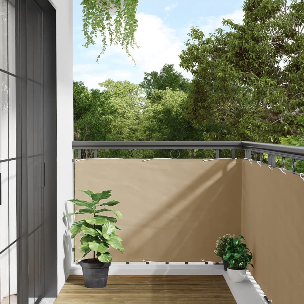 VidaXL Balkon-Sichtschutz aus Oxford-Gewebe, 90 x 600 cm, beige