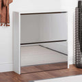 Vidaxl schoenenkast tweelaags met spiegel 63x17x67 cm wit