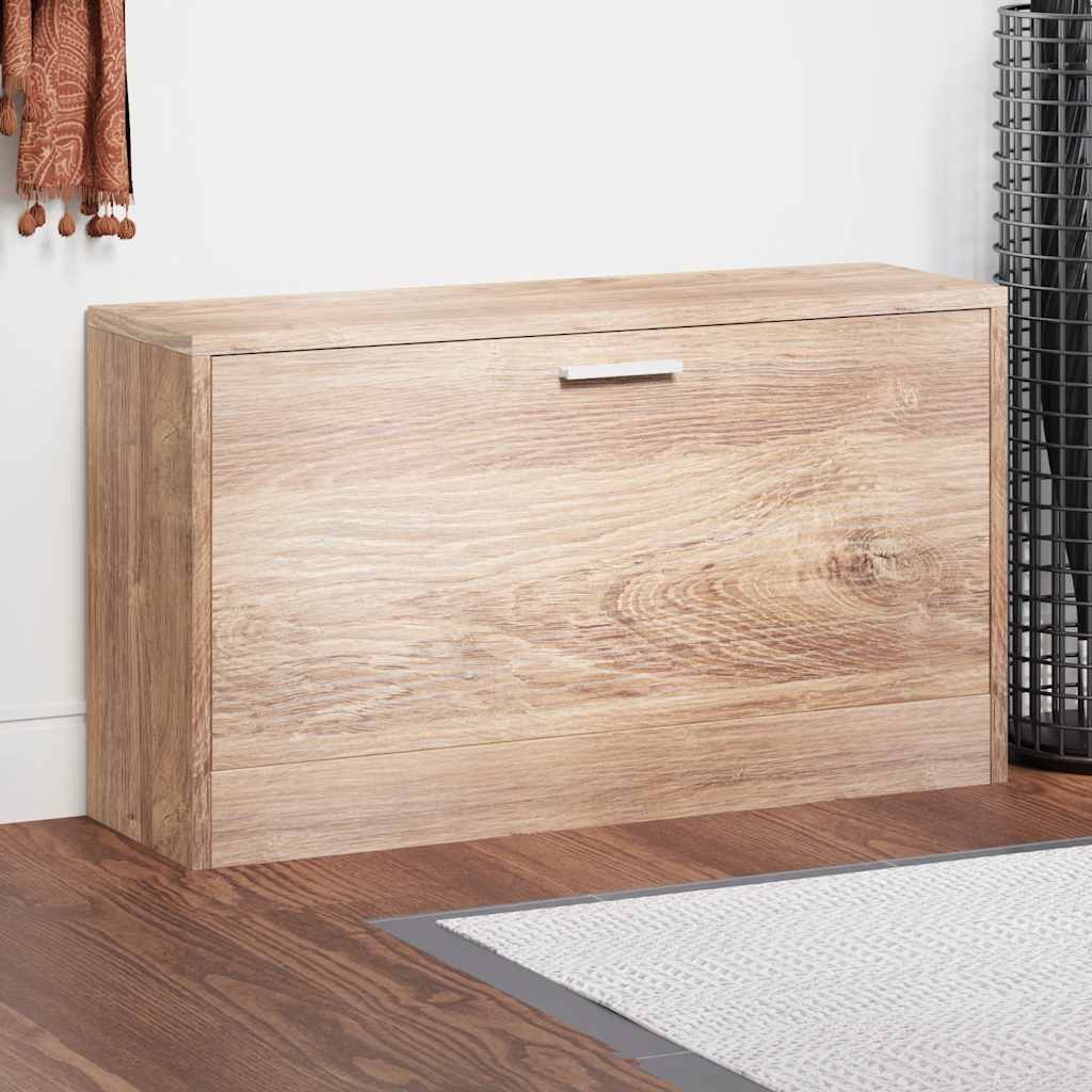 Vidaxl schoenenopbergbank 80x24x45 cm eikenkleurig