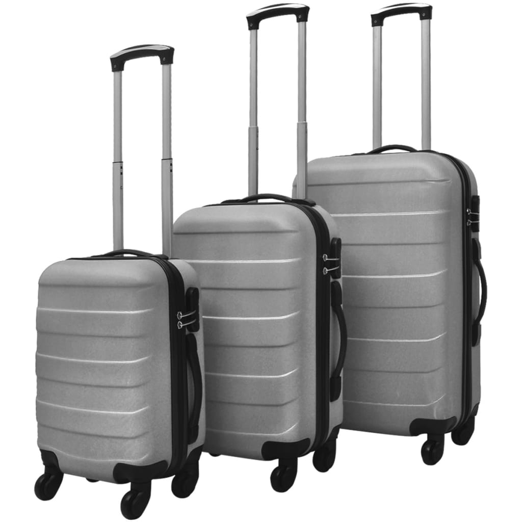 Vidaxl 3-teiliges Gepäckset Herz 45,5 55 66 cm Silberfarbe