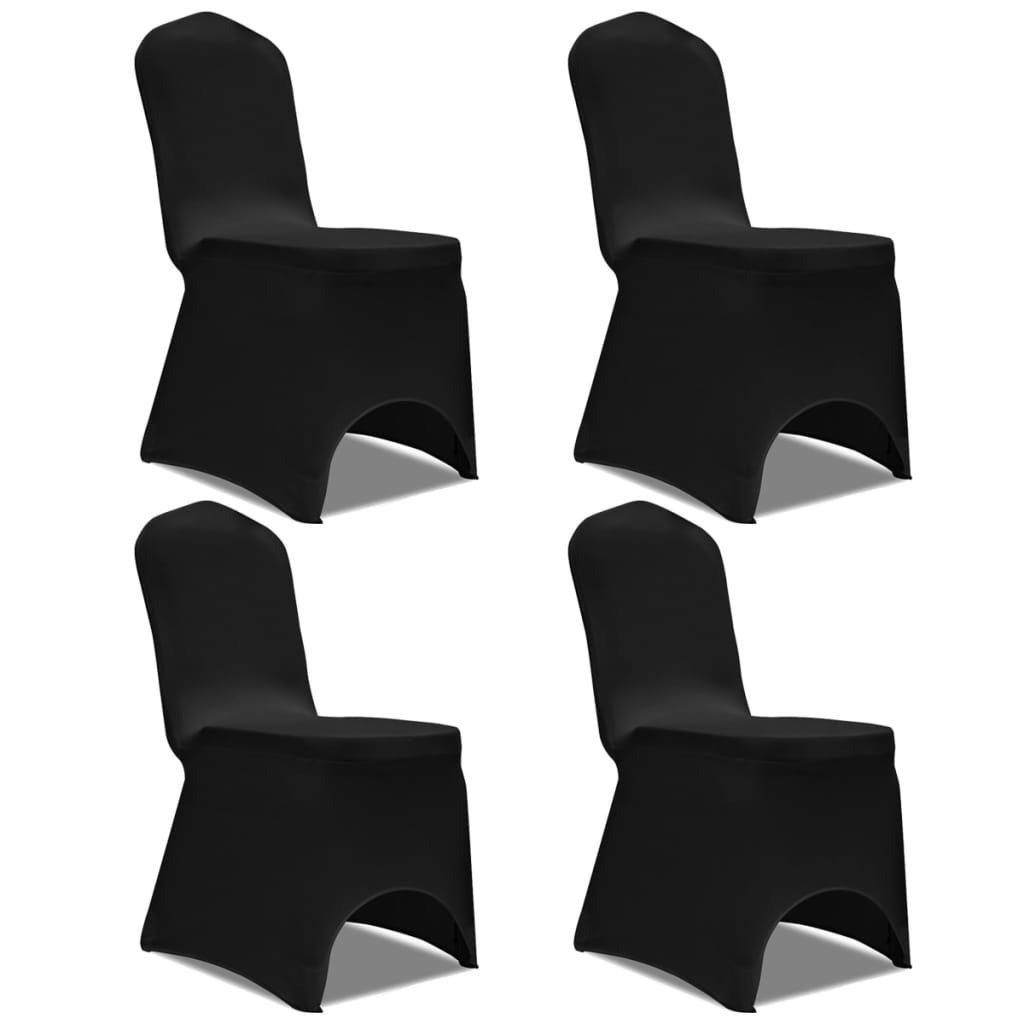 VidaXL Stretch-Stuhlhussen, 4-teilig, Schwarz
