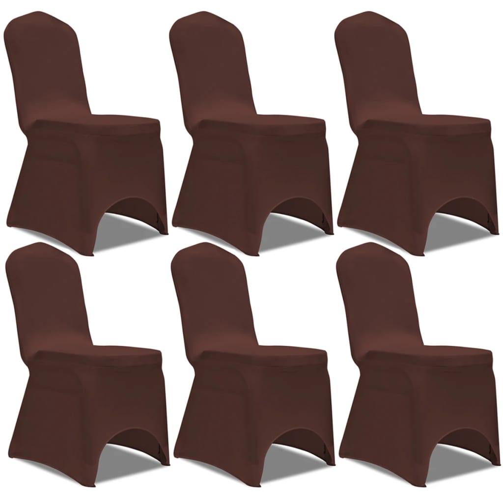VidaXL Stuhlhussen Stretch 6-teilig Braun