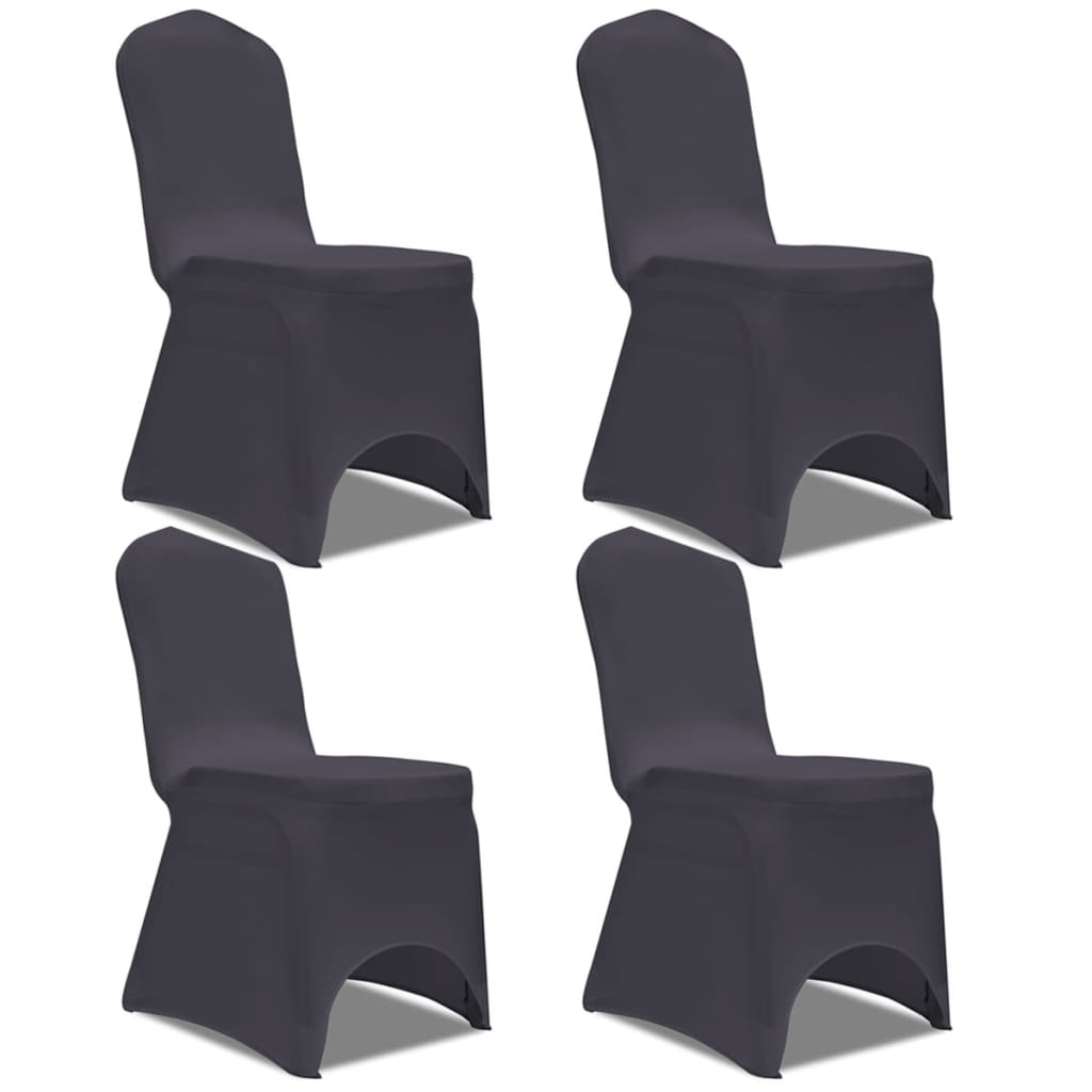 VidaXL Stretch-Stuhlhussen Anthrazit 4-teiliges Set