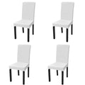 VidaXL Stuhlhussen, 4 Stück, Stretch, gerade, Weiß